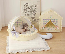 画像をギャラリービューアに読み込む, リバーシブルベイビーフリルベッド チェックフラワー