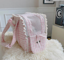 画像をギャラリービューアに読み込む, 日本初上陸 BB Carey キューブチェック刺繍バッグ pink XS~ -M