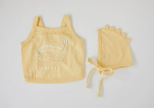画像をギャラリービューアに読み込む, 恐竜キャミソール帽子セット yellow