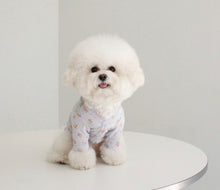 画像をギャラリービューアに読み込む, flower rib cardigan Blue