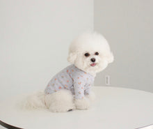 画像をギャラリービューアに読み込む, flower rib cardigan Blue