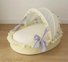 画像をギャラリービューアに読み込む, リバーシブルベイビーフリルベッド チェックフラワー