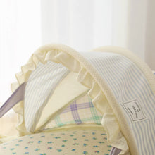 画像をギャラリービューアに読み込む, リバーシブルベイビーフリルベッド チェックフラワー