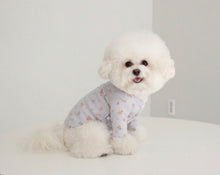 画像をギャラリービューアに読み込む, flower rib cardigan Blue