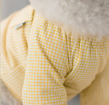 画像をギャラリービューアに読み込む, チェックボリュームブラウス yellow